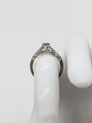 Antique 1920s Belais $2400 Old Euro Alexandrite 18k White Gold Filigree Ring
