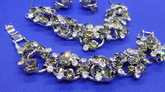 JULIANA 5 LINK BLACK DIAMOND &CLEAR RHINESTONE PARUE SET