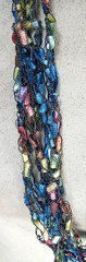 3 Crochet Beaded NECKLACES Bold BOHO Colorful Blue Pink White 30″ 38″ 38″