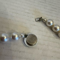Vintage Japan Large Faux Pearl 10mm Beaded Strand 27″ Necklace Box Clasp Classic