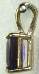 GOOD QUALITY 14K GOLD 8X6MM AMETHYST PENDANT FOR A NECKLACE