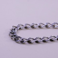 6.5”, 9mm, Vintage sterling silver double curb bracelet, 925 chain