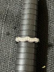 925 Sterling Silver Clear CZ Sparkly Wavy Half Eternity Band Ring 2mm Size 6.75