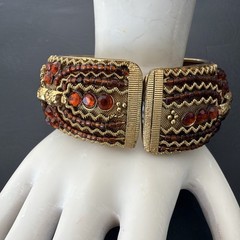 Vintage Unbranded Bracelet Beaded Rhinestones Detachable Handmade.