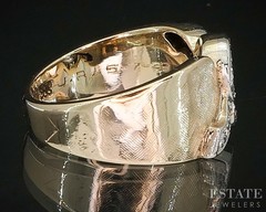 Vintage 14k Yellow Gold Single Cut Natural .10ctw Diamond Ladies Band 6g p88910