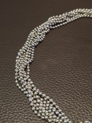 Necklace Choker 8 Strand Bead Link Ball Chain with mid pendant