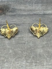 Black Hills 12k Tricolor Gold Grape Leave Earrings