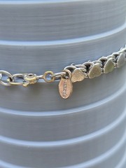 Vintage Monet Endless Heart Bracelet Silver Tone Dainty Stacker