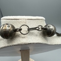 Vintage Silver Tone Ball Drop Beads Wire Choker Necklace