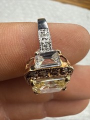Vintage 925 Sterling Silver Citrine Ring Size 6 – 5.3 Grams