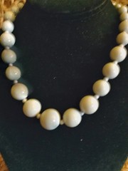 Gray Graduated Acrylic Bead Choker. Nickel Free. 14″