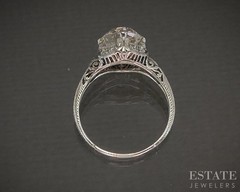 Antique Art Deco Platinum European 2.00ct Diamond Filigree Ring 3.4g p17623