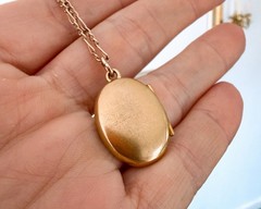 Antique Gold Filled Starburst Locket on Antique Watch Chain – 16.5”