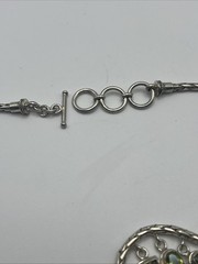 VTG Sterling Silver Assorted Shape/Size Bezel Set Peridot Fringe Necklace