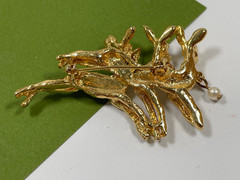 Vintage Christmas Brooch Reindeer Christmas Tree Rhinestone Bell Holly Lot of 5