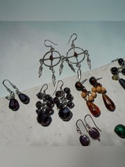 Dangle Post Pierced Earring Lot 12 Pair Mixed Vintage & Modern