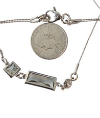 Henri Bardel Silver Tone Purple Clear AB Faceted Crystal Signature Necklace
