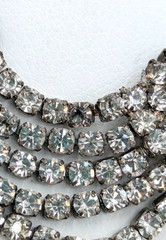 Vintage Rhinestone Necklace Glass Pearl Draped Formal Wedding 14-17in