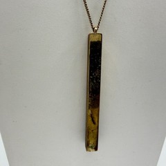 Minimalist Gold Tone Bar Pendant Necklace Long Chain Layering Statement Jewelry