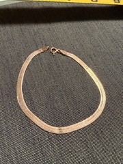 Vintage SOLID 14KT Gold Stamped 7″ Bracelet 3.3 Grams Herring Bone New Old Stock