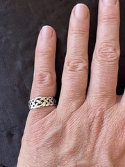 Celtic Knotwork Sterling Silver 925 Peter Stone Ring size 8.5 New