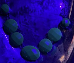 Uranium glassNecklace 6 Round Stones Center Oval Lg Stone Set In 925 Silver 16″