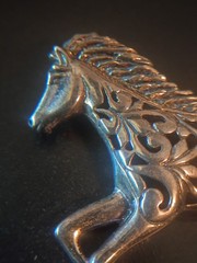 Vintage Jezlaine Sterling Silver Horse Brooch Pin.