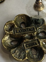 Vintage Signed LaVintage Clip On Rhinestone Earrings