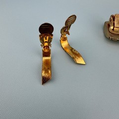 Vintage Designer Clip On Earrings Lot Gold Tone Huggie Climber All Signed