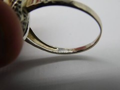 ANTIQUE 14K WHITE & YELLOW GOLD FILIGREE AMETHYST STONE RING SIZE 7