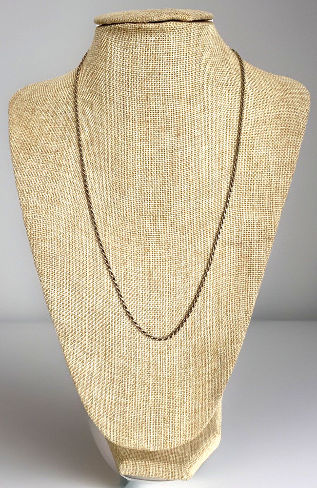 Vintage 11.48 gram Sterling Silver 925 2.5mm Rope Necklace JN, Italy 23′ Long