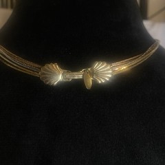 Vintage Medici Multi Tone Necklace 6 Snake Chain Fold Over Clasp Delicate Dainty