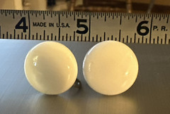 Vintage White Button Twist back Clip On Earrings marked Japan