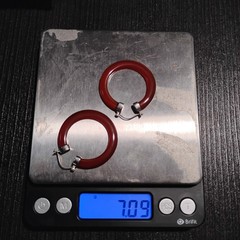 Vintage Red Stone Hoop Earrings MARKED GSJ 925 Sterling Silver