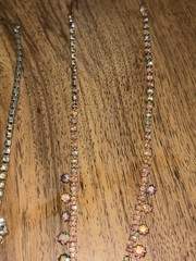 Vintage 1950s 1960s Pair Of Rhinestone Chokers Necklaces 15” – 16”