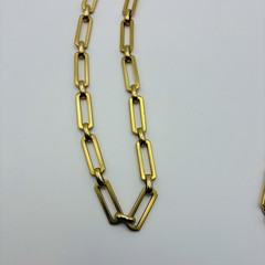 Vintage 70’s Monet Gold Tone Rectangular Bar Link 36” Chunky Chain Signed