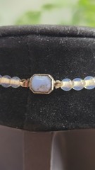 Vintage Opaline Milk Glass Necklace Art Deco Marked Czech