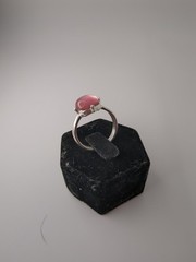 Lot of 2 Rings Size 8.25 Silver Tone Band Pink And Purple Stones