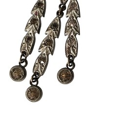 VTG Art Deco Rhinestone Pendant Drop Dangle 1920’s Retro Necklace Pendant 2.25″