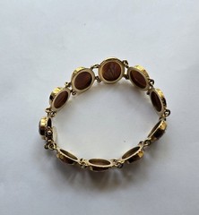 18K Gold 750 Italian Shell Cameo Bracelet P Giacomo Tozzi Firenze w/ Box