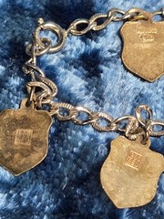 Vintage 800 European Silver Charm Bracelet German Towns Germany Travel Souvenir