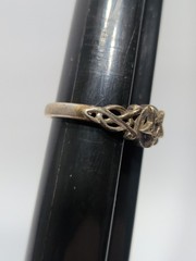✨VINTAGE✨ 925 Sterling Silver PSCL Peter Stone Signed Celtic Band Ring Size 8.75