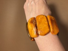 OLD GENUINE BALTIC AMBER BRACELET 51g.