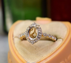 Vintage 10K Diamond Semi Mount Ring Setting sz 7.2