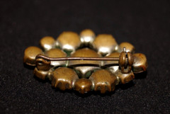 Small Vintage Bronze Soviet Brooch with stones pin Made in ussr 35*25 mm