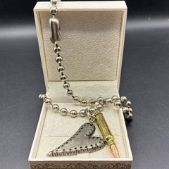 Vintage Broken Heart & Bullet Charms, Oversized Vtg Ball Chain Necklace, Custom