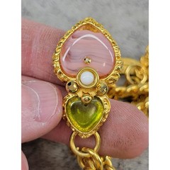 Jose & Maria Barrera Vintage 24K Gold Plated Multi-Charm Statement Bracelet