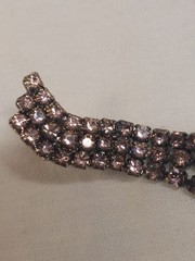 Vintage Pink Rhinestone Dangle Earrings Waterfall Fringe 1950s 1970s Costume