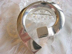 HUGE BOLD OVERSIZED SWIRL CIRCLE PIN MEXICO 925 STERLING SILVER STUDIO PIECE