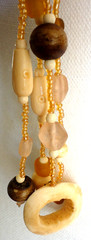 VINTAGE LONG BONE HORN AND GLASS BEAD NECKLACE*India*New With Tags